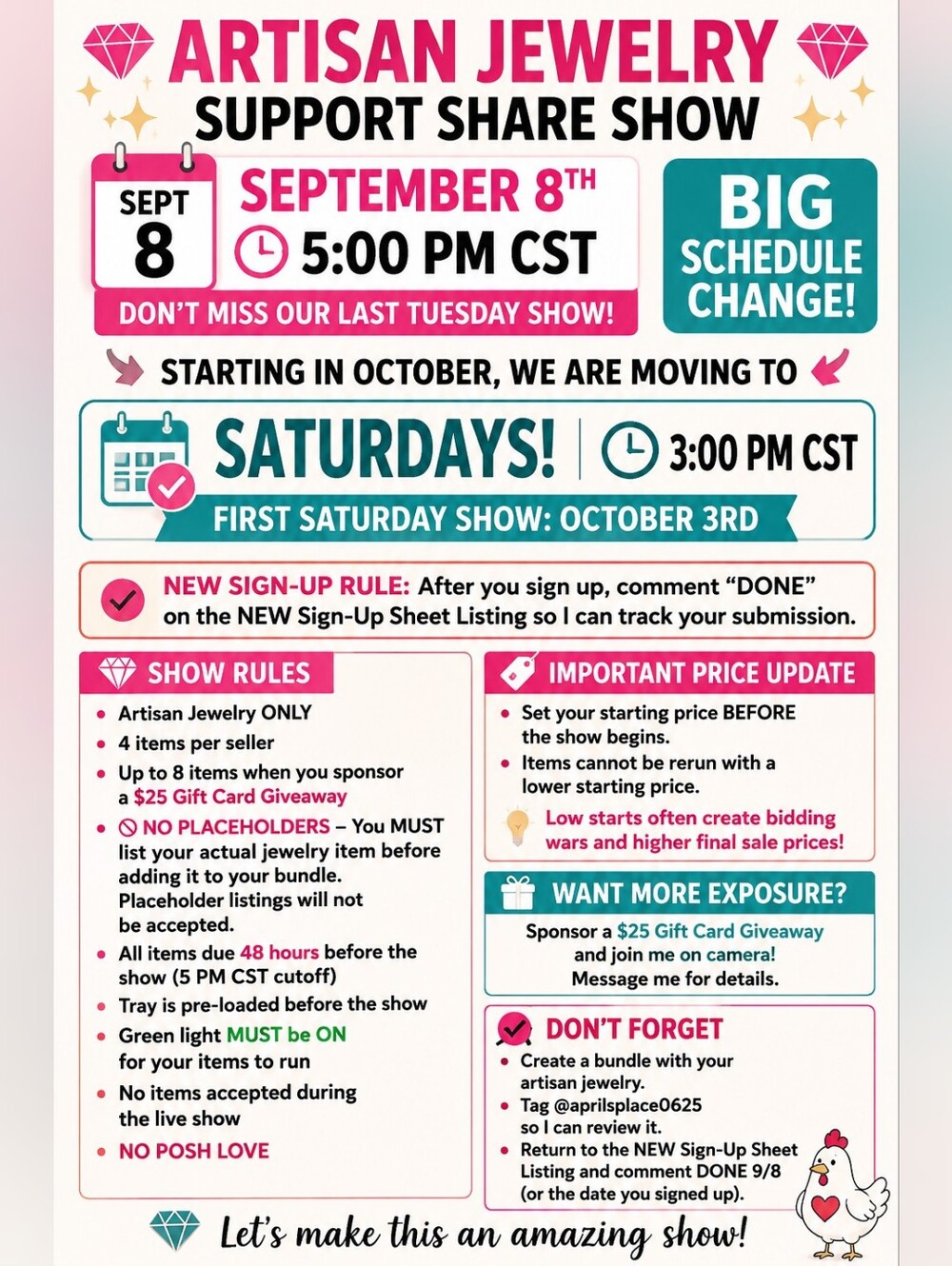 SEPT 8 TH SIGN UP SHEET FOR SHARE SHOW - Picture 2 of 9